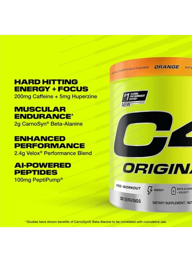 C4  Cellucor Cellucor C4 Original Pre Workout Powder Orange Vitamin C for Immune Support|ZERO SUGAR Preworkout Energy for Men & Women|150mg Caffeine + Beta Alanine + Creatine|30 Servings-Packaging May Vary - Image 3